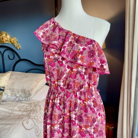 Liberty of London for Target Floral Pink and Purple One Shoulder Dress - Picture 2 of 12
